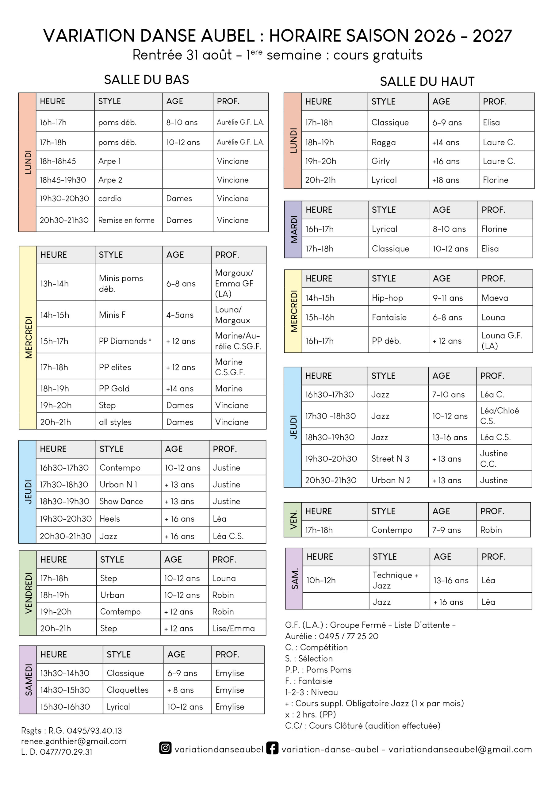 Horaire 26-27